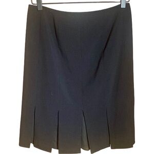 Anthropologie Tape Measure Womens Black Stretch ShortbPleated Pencil Skirt Sz 4